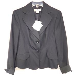 NWT Casual Corner Stretch Black Suit Jacket Blazer Size 4